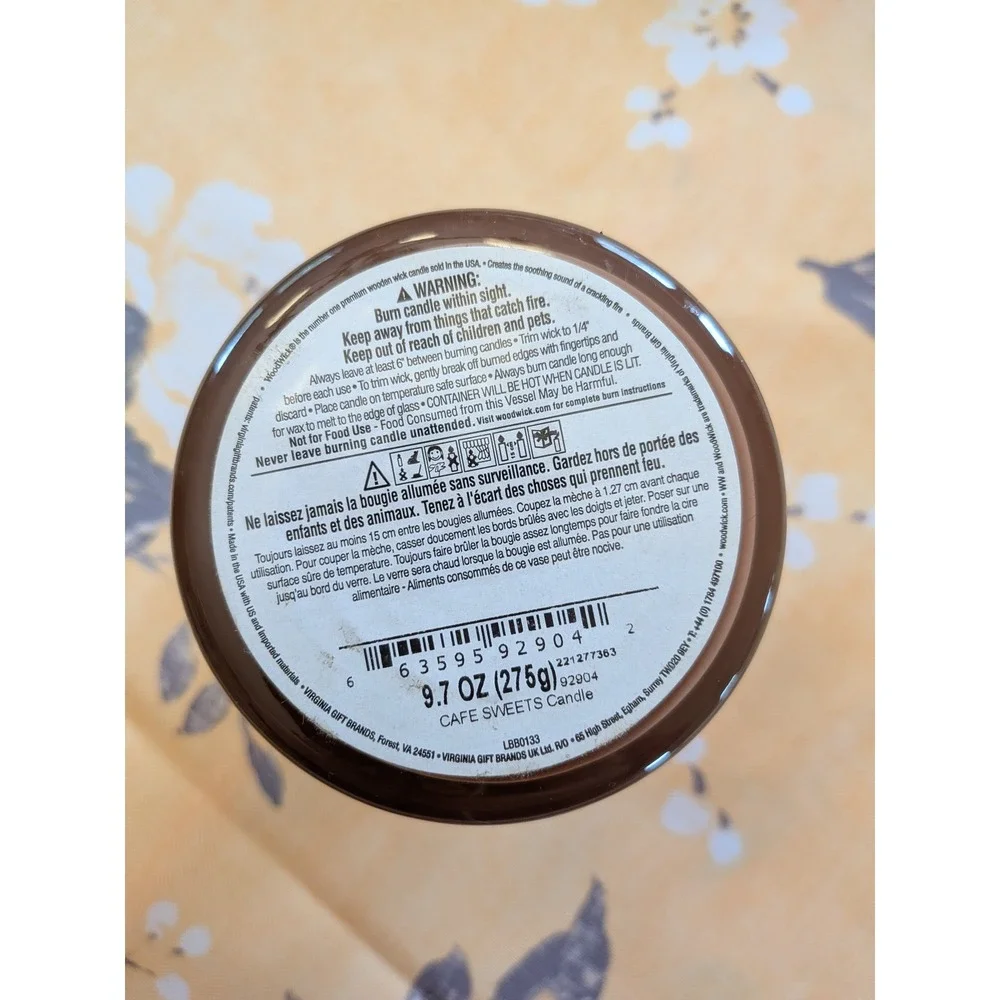 WoodWick Trilogy Cafe Sweets Candle - 9.7oz Hourglass - Used‎
